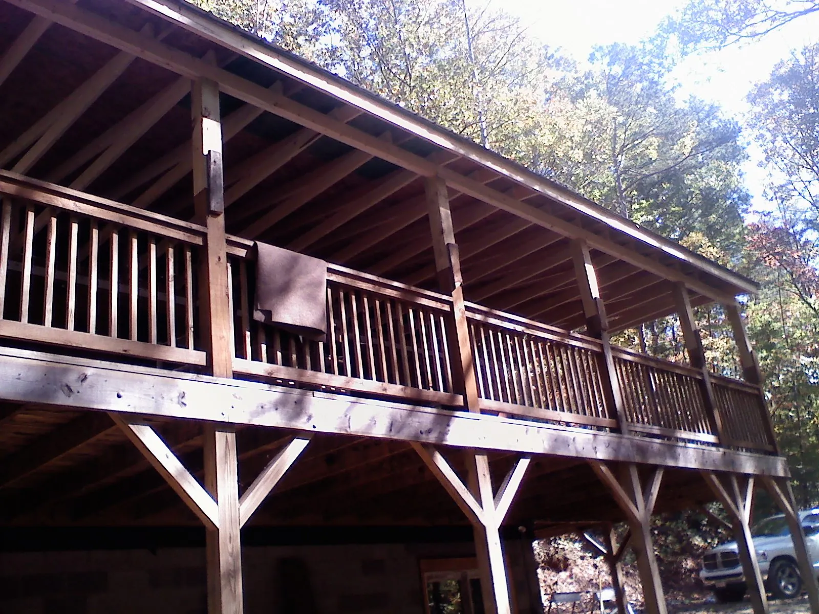 Timber framing under a new elevated porch and deck — Roof Leak Repair in Osburn by Roofing Brothers